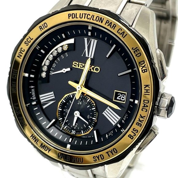 SEIKO Brights Solar Quartz Wristwatch Titanium Silver x Gold main image 11